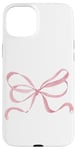 iPhone 15 Plus Coquette Pink Ribbon Bow Cute Pink Heart Soft Girl Case