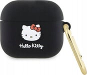 Apple Airpods 3 Hello Kitty Silikon 3D Kitty Head (Hka33dkhsk) Hörlursfodral Svart