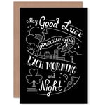 Quote Motivation Irish Good Luck Toast Greetings Card Plus Envelope Blank inside