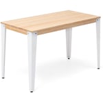 Table bureau Lunds 140x60x75cm Blanc-Naturel. Box Furniture