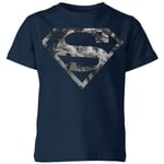 Marble Superman Logo Kids' T-Shirt - Navy - 3-4 Years - Navy