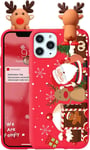 Noël Coque Pour Iphone Xr 6,1"" Souple Rouge Silicone Tpu Etui Avec Noël Père 3d Poupée Et Motif, Antichoc Housse De Protection Bumper Case Cover Pour Iphone Xr