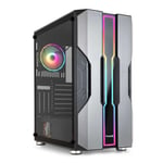 Boitier PC Moyen Tour E-ATX TooQ NightCity TQGCC103 RGB avec panneau vitré - Argent/Noir