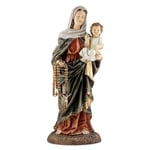 DRW Grande Figurine Vierge du Chapelet patronne de l'ordre des prêcheurs, de Colombie et de l'UME en résine Peinte à la Main 25 x 22 x 67 cm