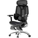 Hbada E3 Ultra Chaise de Bureau Ergonomique, Fauteuil de Bureau - avec Support Lombaire Dynamique à 3 Zones, Noir