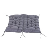 Rootz Seat Cushion Back Cushion For Garden Bench - Swing Sofa Pad - Outdoor Soff Cushion - Stor komfort - 132 cm x 110 cm x 10 cm - Grå