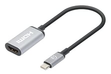 Manhatten Adaptateur USB-C vers HDMI USB 3.2 Type C mâle vers HDMI Femelle 4K @ 60Hz Noir 15 cm