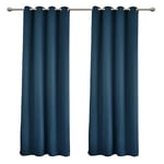 WOLTU® Rideaux 2 pièces occultants Opaque Déco fenêtre Isolant 135x225cm Bleu Foncé