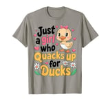 Just a Girl Who Quacks Up for Ducks Cute Cartoon Design T-Shirt