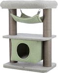 TRIXIE Junior griffoir Lunito 71 cm en Gris/Marron - Arbre à Chat sur 2 Niveaux avec Grotte pour Chat, Maison pour Chat avec possibilité de griffer et de Dormir - Confortable et Stable - 44442