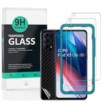 Ibywind Verre Trempé pour OPPO Find X3 Lite/OPPO Reno5 5G, [Paquet de 2] avec Protection arrière Effet Fibre de Carbone,avec Une kit d'installation Facile