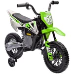 AIYAPLAY Moto électrique Enfants, Moto Cross pour Enfants, 2 Moteurs Puissant, 24V, Vitesse Max. 5 km/h, Roues d'entraînement, système de Suspension, Moto Enfant, Musique, de 3 à 6 Ans, Vert