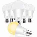 Lot de 6 Ampoule LED à Baïonnette B22 A60, 12W (Équivalent Ampoule Incandescente de 100W), Blanc Chaud 2700K, 1200LM, Non-dimmable, Économie D'énergie, pour l’éclairage Domestique