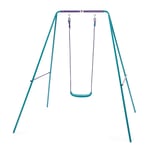 Plum Single Swing Metal Frame Toddler Child Outdoor Garden Swing In Teal (New)