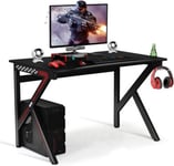 Bureau Gaming Bureau dOrdinateur Bureau Gaming Table de Jeu pour Gamer avec Porte Gobelet deau et Support de Manette de Jeu