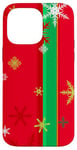 iPhone 14 Pro Max Festive Snowflakes Red Green Christmas Holiday Winter Fun Case