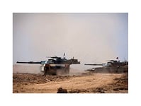 Wee Blue Coo War Army Vehicle Tank Armoured M1a1 Abrams Battle Gun Wall Art Print