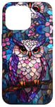 Coque pour iPhone 16 Pro Owl Stained Art Mosaic Stain Art Owl Lover Colorful Floral