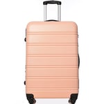 Merax Valise Valise à roulettes ABS Rigide Bagage léger Bagage à Main Extensible 4 roulettes Serrure à Combinaison XL-74,5 x 50,5 x 31,5 cm Rose, Rose, XL, Mallette Rigide