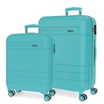 MOVOM Galaxy Cabin Suitcase, Suitcase Set, Made of ABS, a Strong and Lightweight Material, Side Combination Lock on Suitcase for Safe Travel, Vert, 55x20x40 cm / 68x27x48 cm, Lot de 2 valises