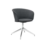 HEM - Kendo Swivel Chair 4-star Return - Graphite/Polished - Työpöydän tuolit - LucidiPevere - Harmaa - Metalli/Puu/Synteettinen/Vaahto/Villa