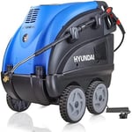 Hyundai 2610psi / 180bar Hot Pressure Washer, 110°c 2.8kW Commercial Triplex, Hot and Cold Pressure Washer, Power Washer with 1 Year Warranty Blue