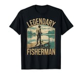 Legendary Fisherman Fishing Adventures Sunset Gifts For Men T-Shirt