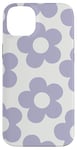 iPhone 14 Plus Pastel Lilac and white Daisy Pattern Cute Aesthetic Retro Case