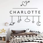 UYEDSR Wall Sticker Custom Baby Name Wall Stickers Fashion Wall Sticker For Living Room Vinyl Decal Stickers 57X72cm