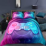 Gamepad Comforter Cover for Kids Boys Teens Modern Gamer Bedding Set Video Game Duvet Cover Colorful Action Buttons Print Bedspread Cover with Zipper Novely Decorative Room Single