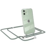 EAZY CASE for Apple iPhone 12 Mini Cover with Band Phone Chain Silicone Green