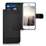 Fabric PU Leather Wallet Case for Apple iPhone SE 1.Gen 2016 iPhone 5 iPhone 5S