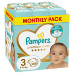 PAMPERS Premium Care kuukausipakkaus, koko 3, 6-10 kg, 200 kpl