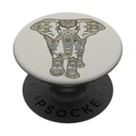 Boho Ornate Elephant Henna Design PopSockets PopGrip Adhésif