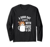 Funny Orange Cat Coffee Mug Cat Lover Long Sleeve T-Shirt