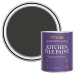 Rust-Oleum Black Water-Resistant Kitchen Tile Paint in Satin Finish - Dark Magic 750ml