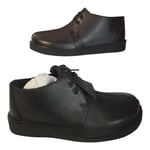 Clarks Black Leather Desert Trek Oxfords UK 4 G Fit Lace Up Casual Shoes