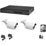 Kit de surveillance vidéo ahd cloud dvr 4 canaux 2 caméras 5 mpx hd 500 gb