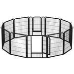 Yaheetech Parc pour Chien 12 Panneaux Cage pour Chien Enclos Chien Chiot Lapin Rongeur en métal 80 cm de Hauteur