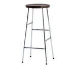 HAY - Cornet Bar Stool High - Smoked Oiled Oak - Chromed Steel - Baarituolit & baarijakkarat - Jonas Trampedach - Hopea - Metalli/Puu