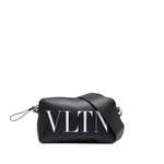 Valentino Womens Vintage VLTN Crossbody Bag Black Calf Leather - One Size