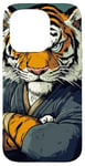 Coque pour iPhone 15 Pro Tigre Jiu Jitsu Gi Dessin animé Tigre Art Martiaux