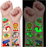 Leesgel 28 Feuilles Tatouage Enfant Garcon, Fluorescent Tatouage Ephemere Enfant Stickers Enfant Dinosaure/Pirate/Espace/Robot, Petit Cadeau Decoration Anniversaire Enfant Pinata Jouet Garcon