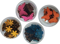 'Petra S Lot de boîtes de sc4df2 Bastelmaxi-News A Papillon et Fleurs II, composé de 4 différents Designs 4 Couleurs, 4 pièces, Bois