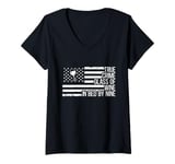 Womens True Crime Detective Couch Division American Flag V-Neck T-Shirt