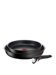 Tefal Ingenio Eco Resist 3Pc Aluminium Stackable Pan Set Black