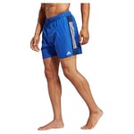 adidas Men's Short Length Colorblock 3-Stripes Swim Shorts, Semi Lucid Blue, M