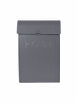 Garden Trading Charcoal Shade Steel Post Box with Lock Modern Home Accessory