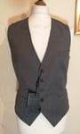 Ted Baker Debonair Modern Fit 100% Wool Waistcoat Grey uk 40R eu 50 RRP £120