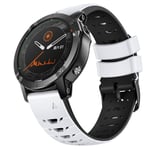 Garmin Fenix® 7 / Fenix ​​7 Solar / Fenix ​​7 Sapphire Solar jne. Silikoni kellon ranneke, 22 mm - valkoinen, musta